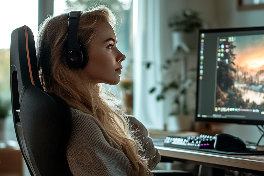 High-Back Gaming Chair with Arm Support