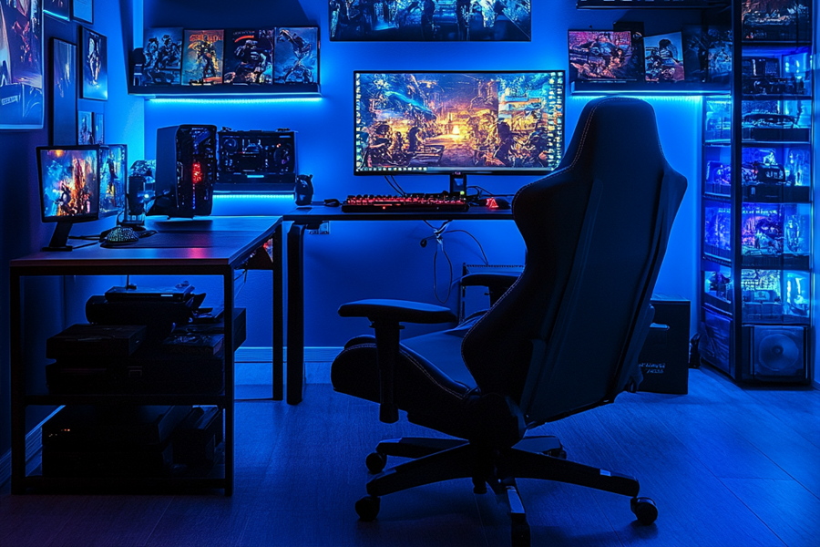 Adjustable Gamer Chair with Lumbar Cushion